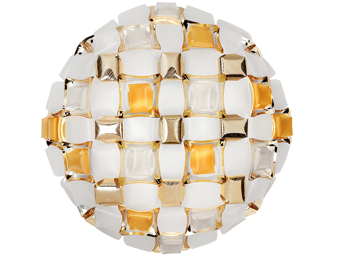 SLAMP Mida Ceiling/Wall L in Amber on a white background