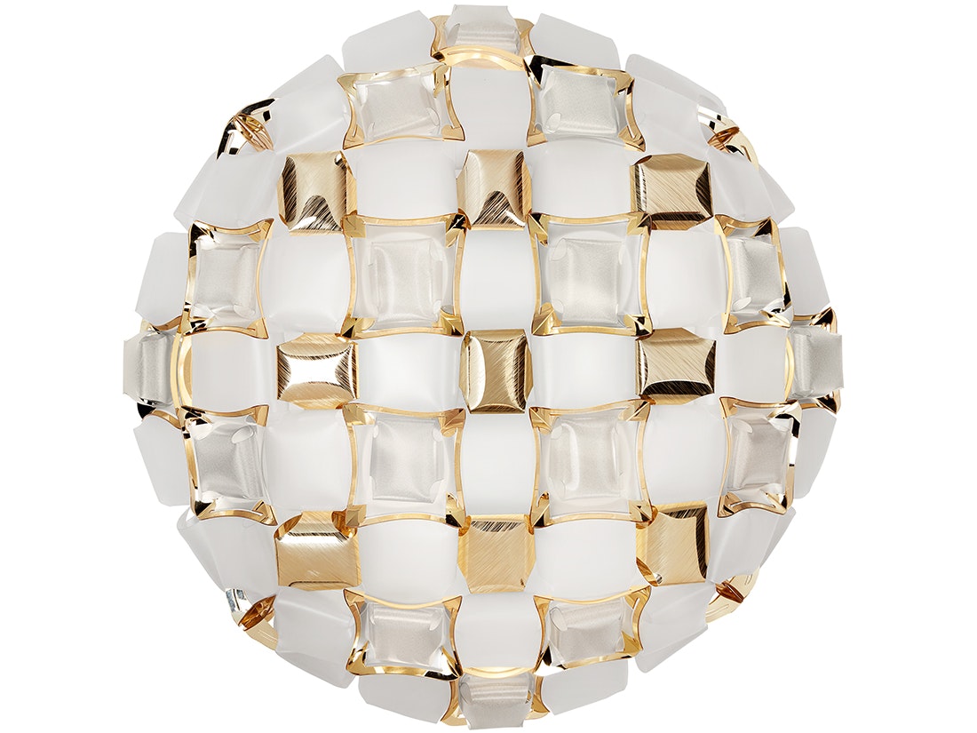 SLAMP Mida Ceiling/Wall L in Gold on a white background