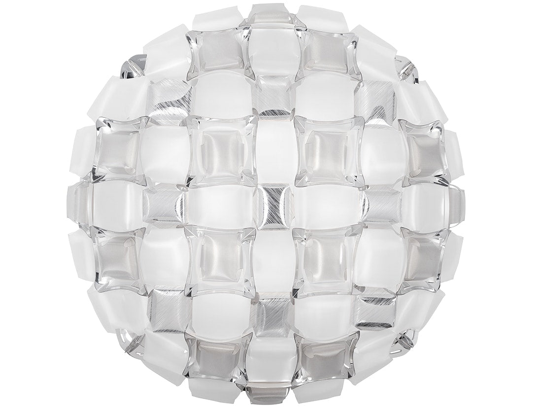 SLAMP Mida Ceiling/Wall L in Silver on a white background