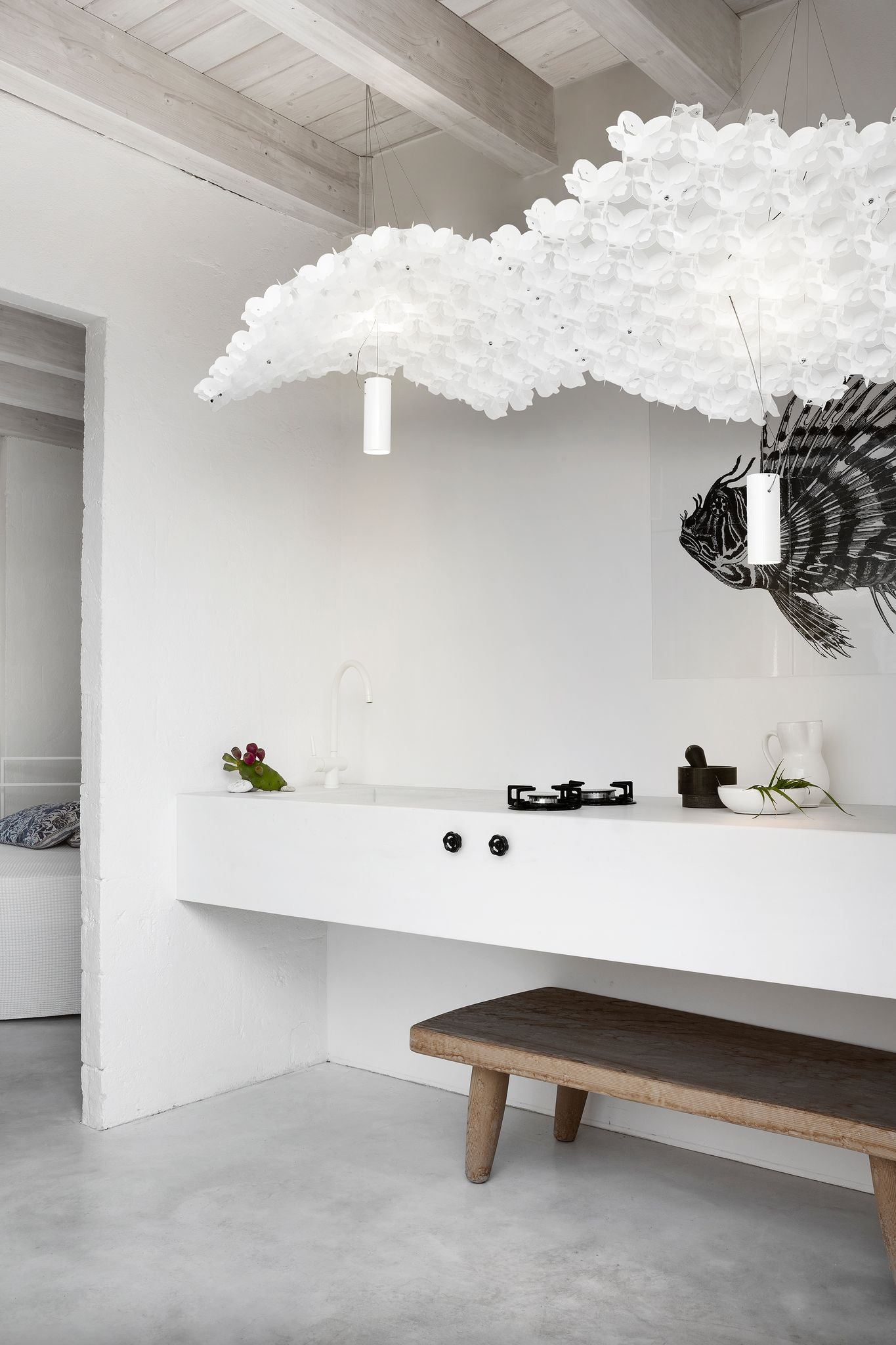 SLAMP Nuvem modular suspension in a contemporary interior