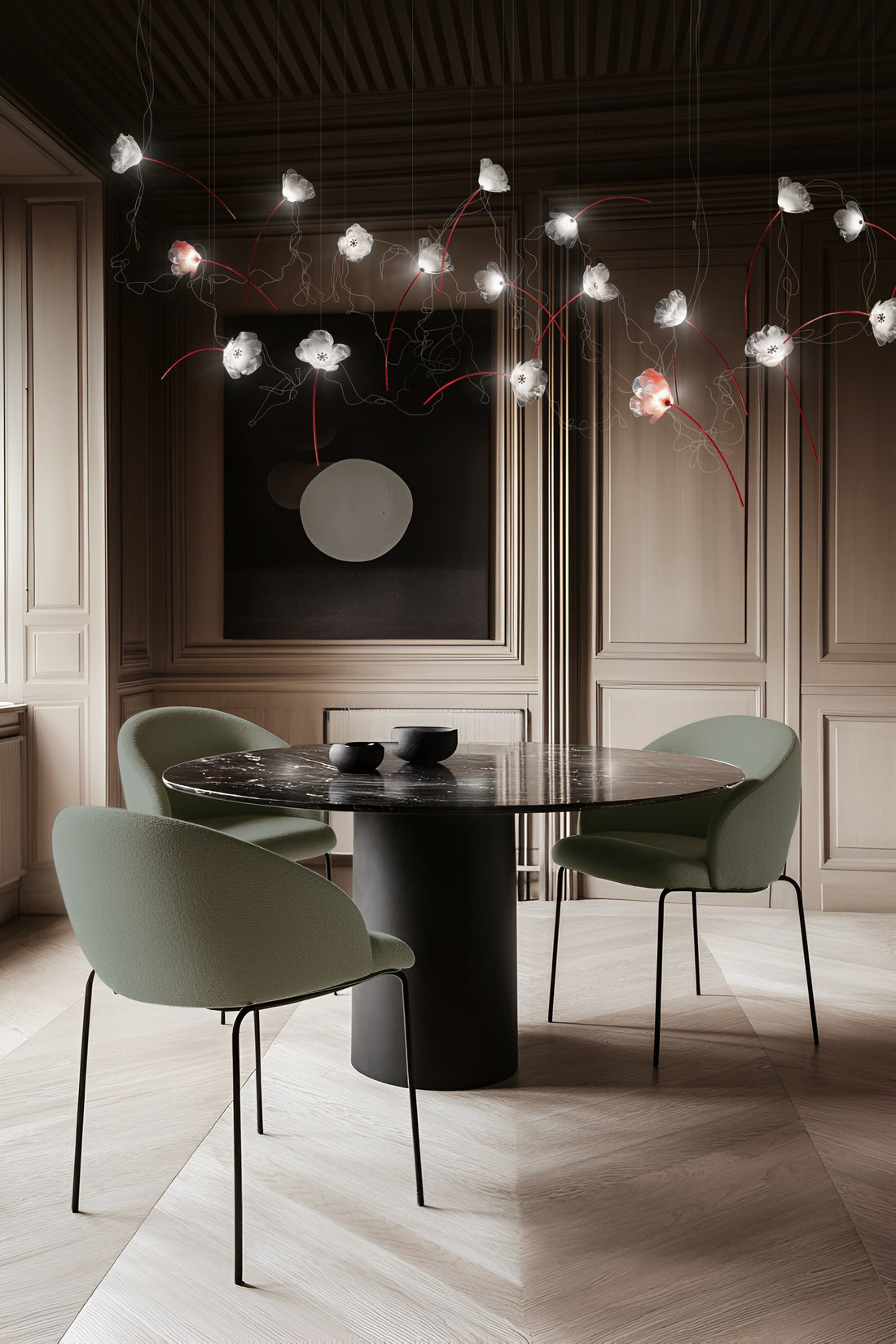 SLAMP Poppy pendant installation in a Parisian interior